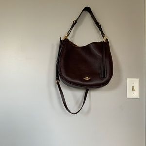 Coach boho crossbody burgundy purse